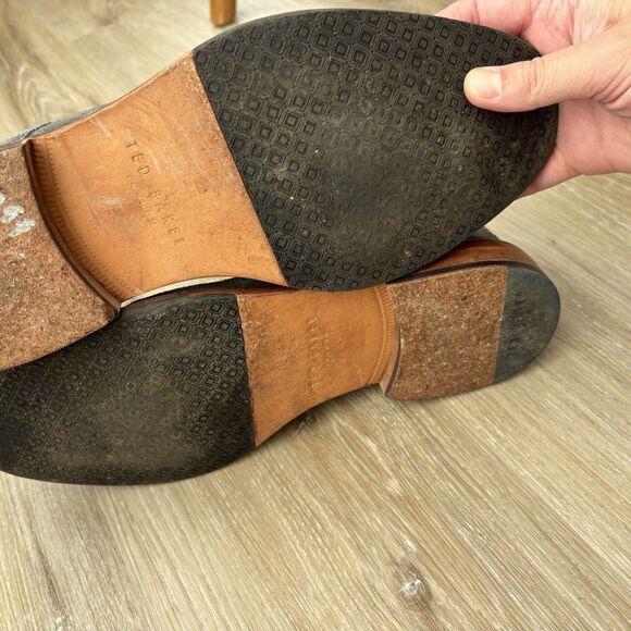 Ted Baker Chukka Desert Boots Mens Size 9 Linnus Grey Suede Purple Stitching - Picture 3 of 10